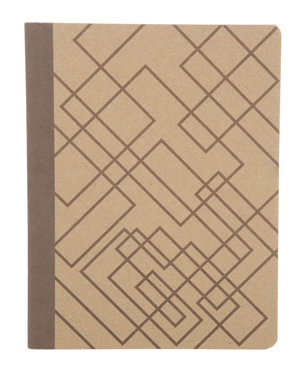 Mintra Office Kompozycja zrównoważone ekologiczne notatniki -100% zeszyty z recyklingu, 80 arkuszy, papier w linie Bagasse College, (wzór brązowej okładki, 19 cm x 24 cm) 3-pak