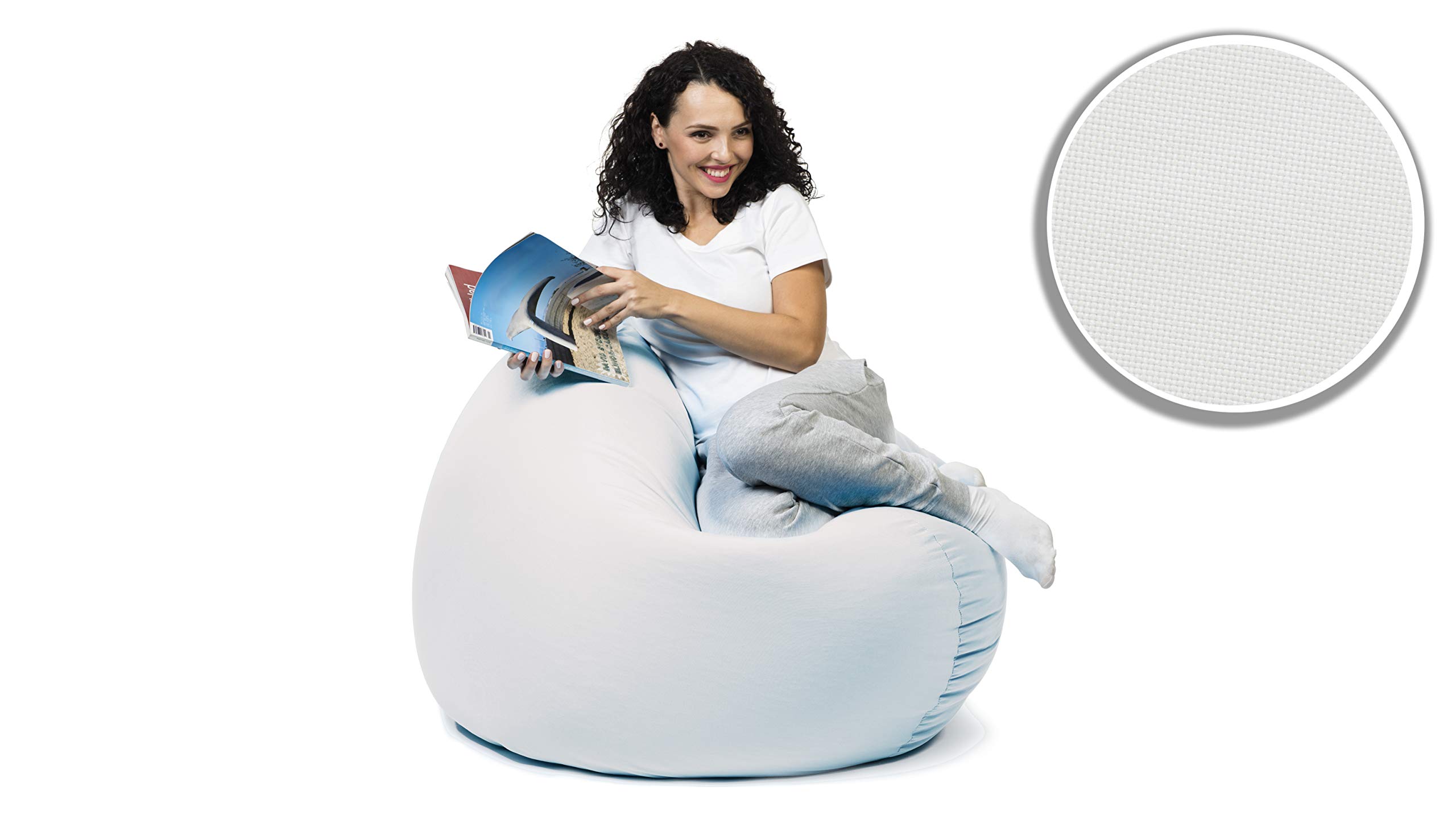 sunnypillow Worek do siedzenia XXXL z wypełnieniem ze styropianu, średnica 145 cm, funkcja 2 w 1, do siedzenia i leżenia, na zewnątrz i wewnątrz, dla dzieci i dorosłych, wiele kolorów i rozmiarów do wyboru