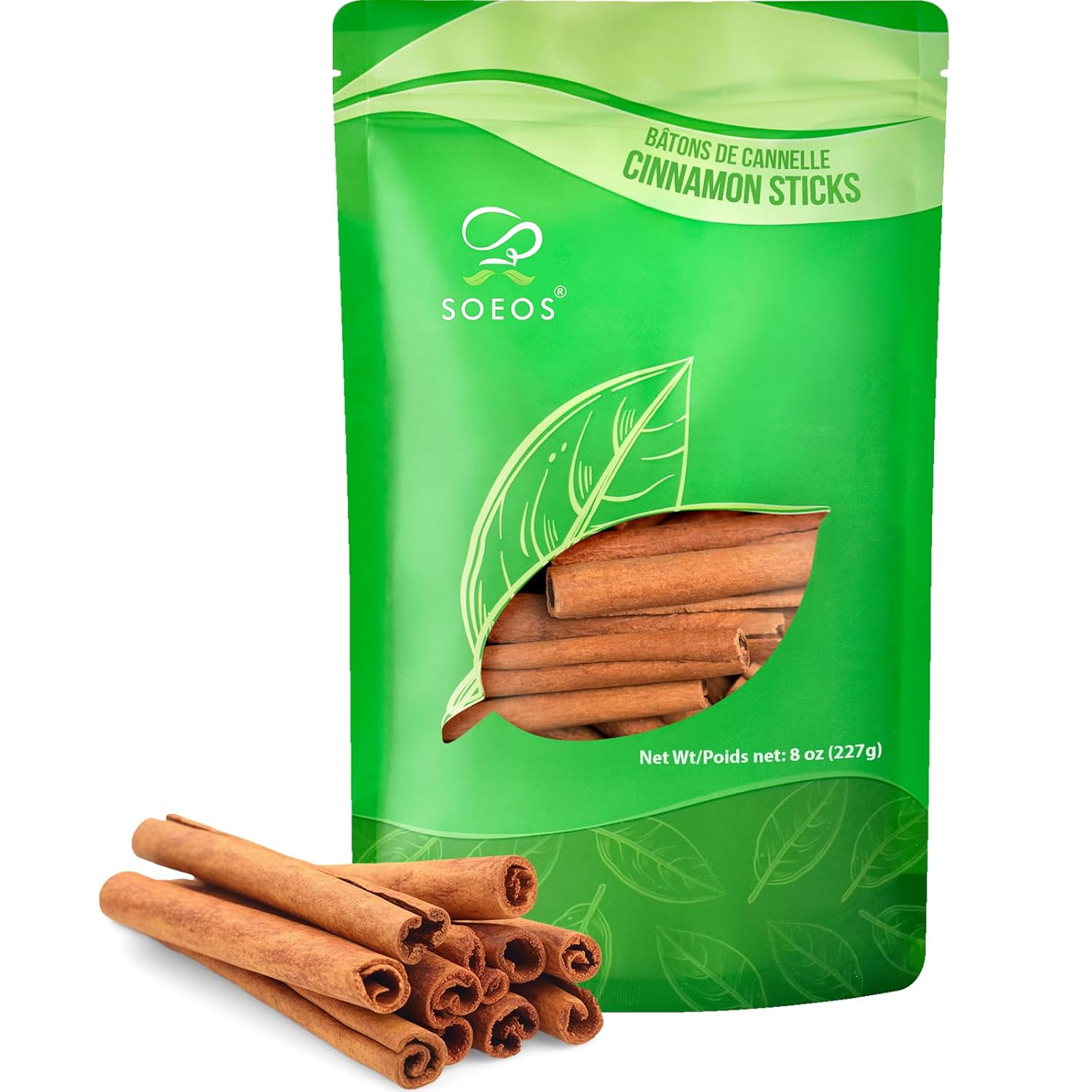 Soeos Cinnamon Sticks 8oz - Premium Cassia Cinnamon, Strong Aroma, 100% Raw 2.75" Pure Sticks for Baking, Cooking, Tea & Mulled Wine