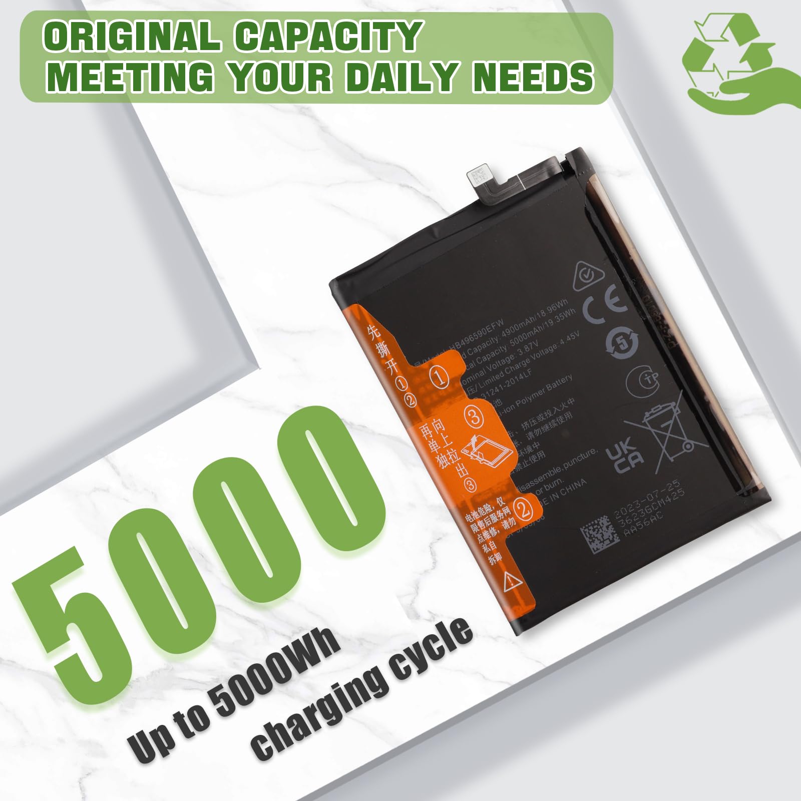 Batterie Originale Pour Honor X7, X6, X8 5G - Capacité 4900 MAh