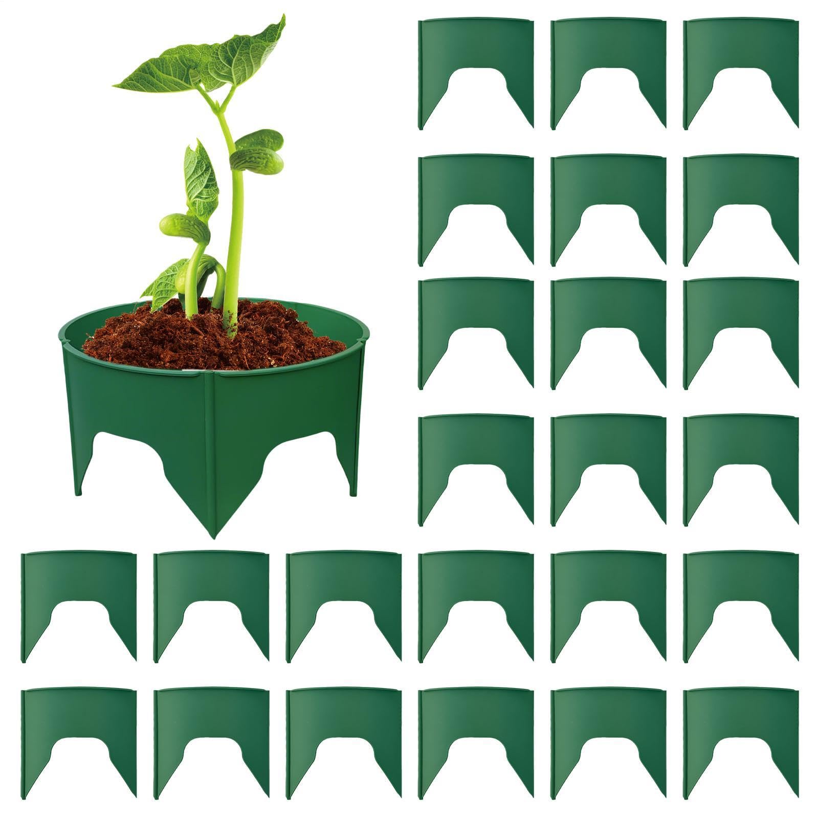 24 Pieces Planting Grow Rings, Protective Round Deep Watering Circular Landscape Edging, Circular Landscape Garden Protector, Separate Round Edging Plant Support For Tomato Pepper Flower