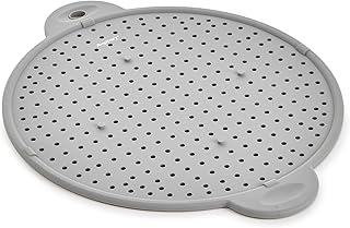 BergHOFF Essentials Heat-Resistant Silicone Splatter Screen 11", Multifunctional, Grease Straining, Cooling Rack, Prevent Burns, Grey