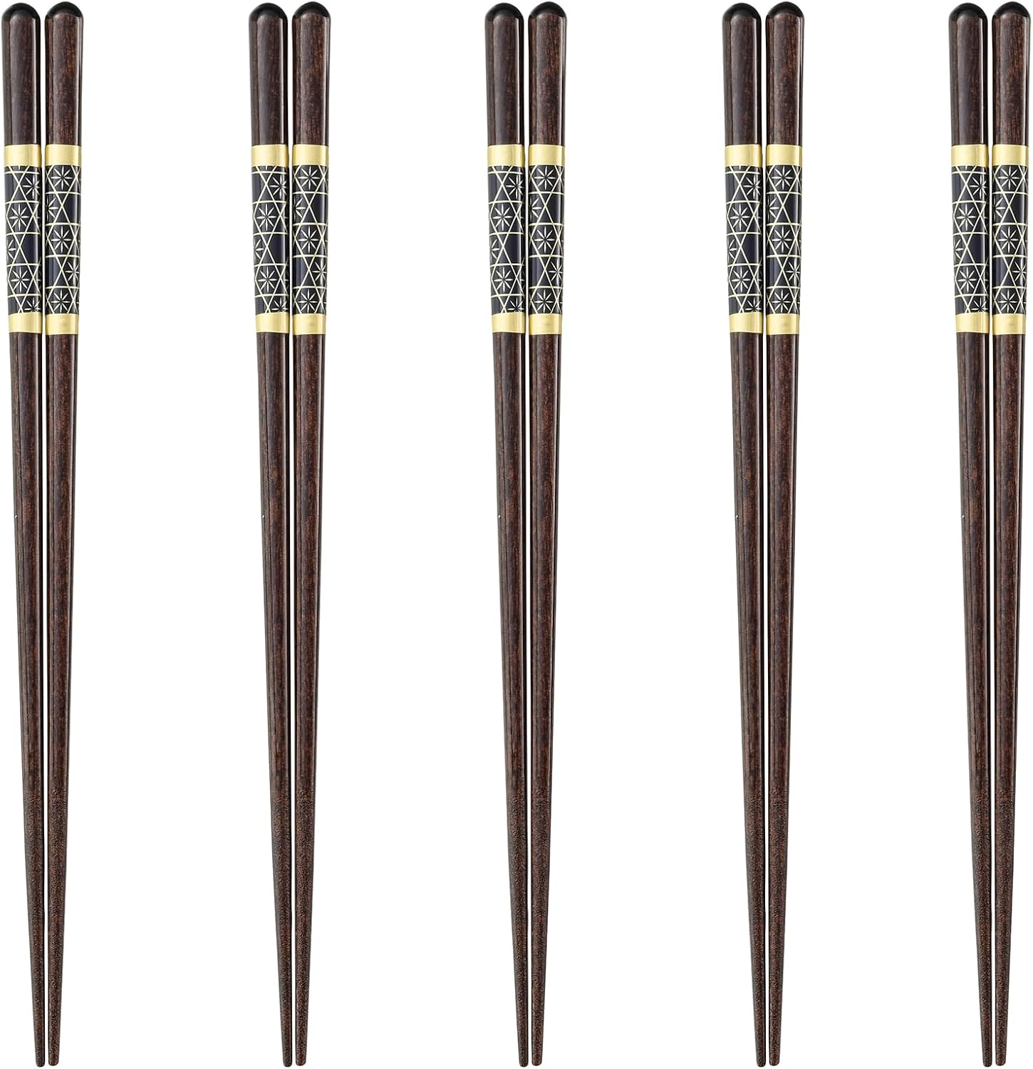 J-kitchens PID587043 Japanese Food Chopsticks, Set of 5 Pairs, Material: Wood, Chopsticks, Dishwasher Safe, Made in Japan