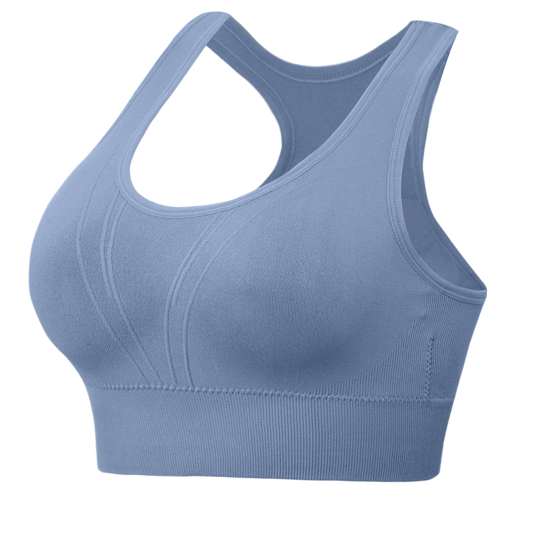 Litherday Sportbeha voor dames, push-up, sportbeha, sterke ondersteuning, zonder beugel, met afneembare voering, voor fitness, joggen, yoga, groen, L