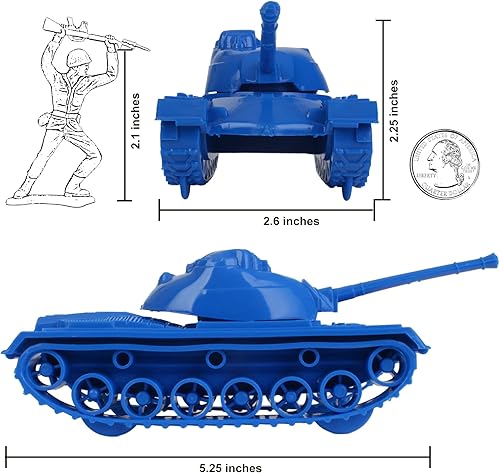 Miniatura 42 de TimMee - Tanques de juguete para hombres de plástico del ejército - Negro WW2 3pc - Hecho en Estados Unidos Negro,Bronceado del desi,Gris,Verde