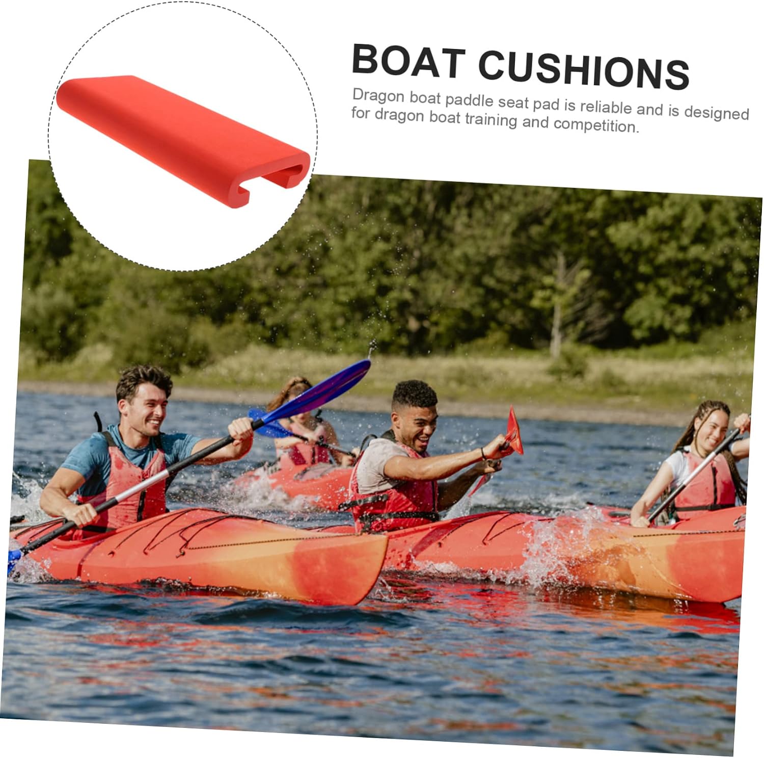 3pcs Boat Seat Cushion for Dragon Boat Paddle Boat Seat Pad Eva Paddle Boat Saddle Seat Mount Use