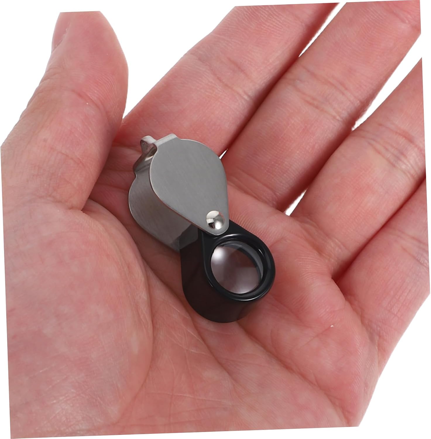 14x Jewelry Magnifier Glass Loupe with Folding Design and Leather Case, Handheld Optics Loupe for Jewelers, Coin Collectors, and Gem Identification, Portable Jewelry Making Tool