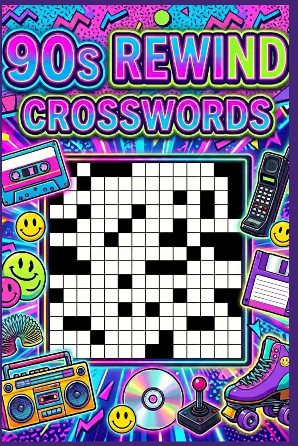 90s Rewind Crosswords: 60 Nostalgic Large Print Crossword Puzzles Celebrating the 1990s for Millennials & Adults — With Solutions