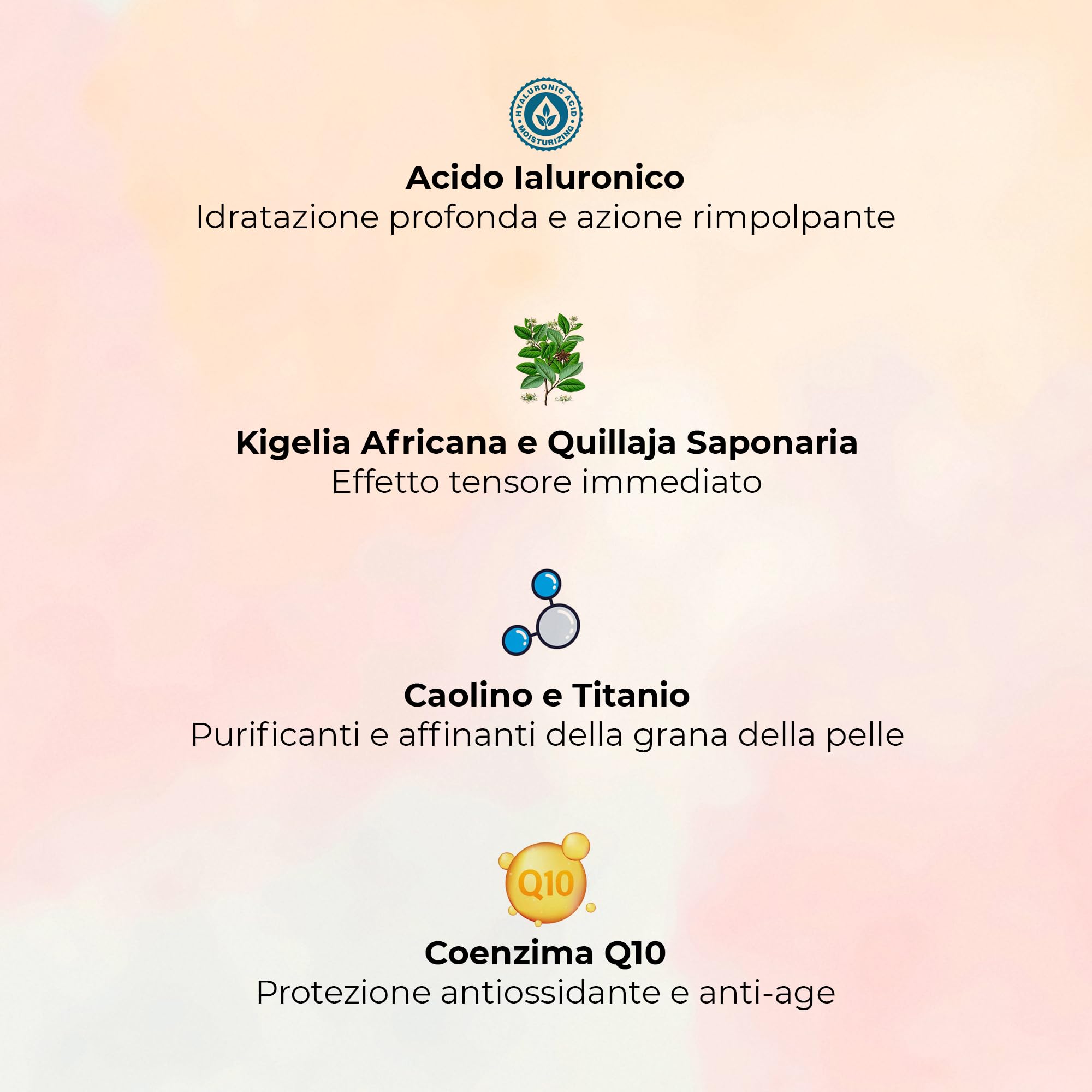 Wikirose Maschera Viso Effetto LIFT BMA PM Rimpolpante, Lifting e Idratante con Acido Ialuronico, Kigelia Africana, Oli Vegetali, Aloe Vera, Coenzima Q10, per Tutti i Tipi di Pelle, 50ml