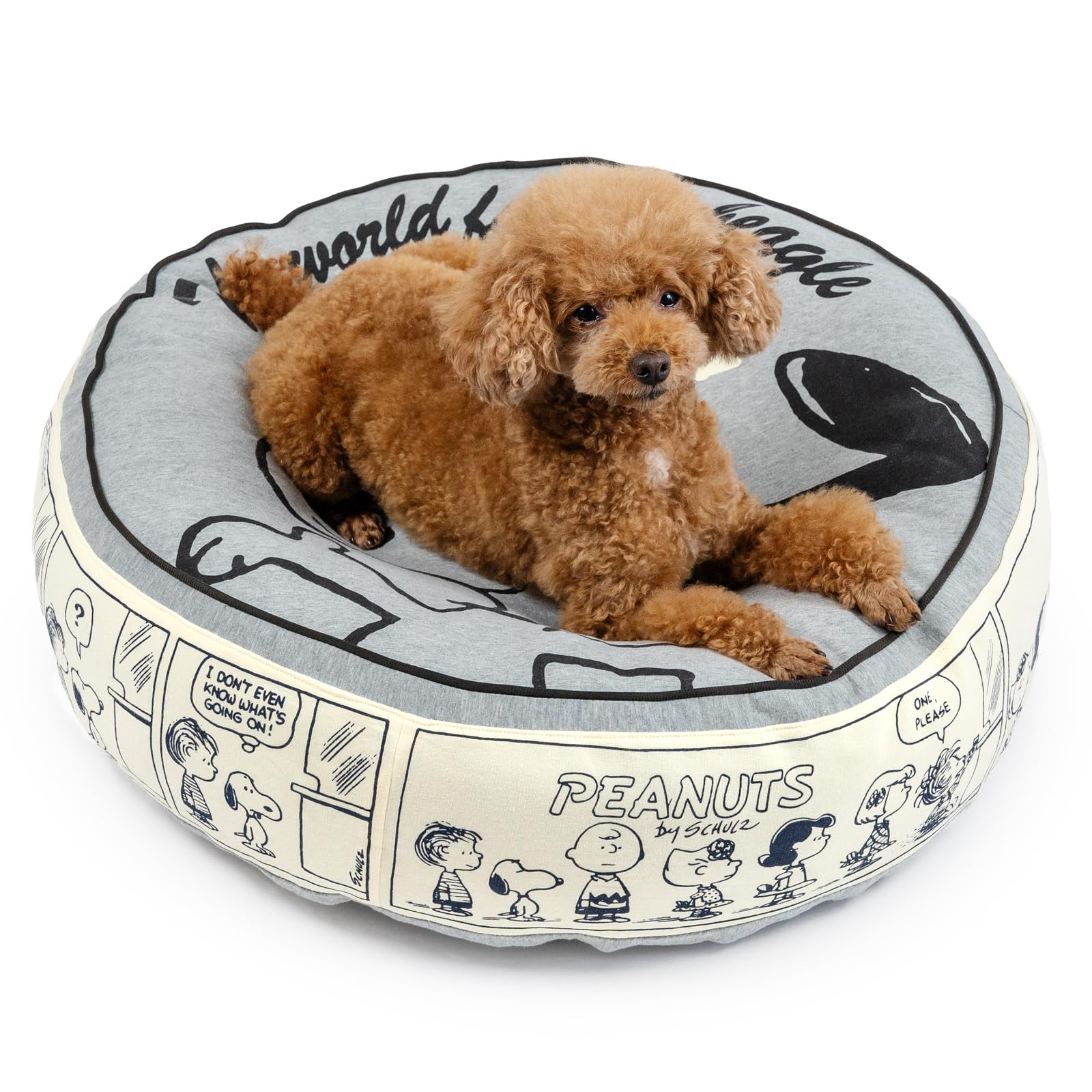 Amazon | ペットパラダイス スヌーピー ハッピーダンス クッション 丸