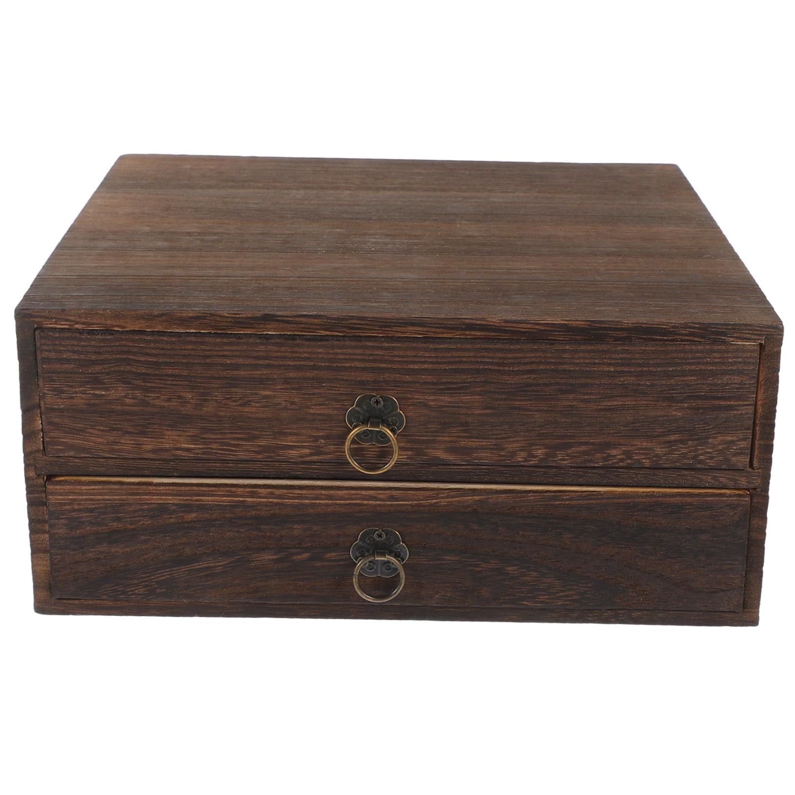 Organiseur bureau bois marron avec tiroirs de rangement empilables