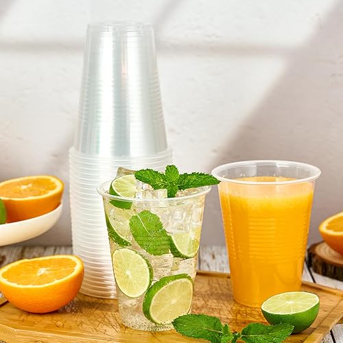 Miniatura 5 de Turbo Bee Paquete de 1000 vasos de plástico de 16 onzas, vasos desechables transparentes, recipientes para bebidas calientes y frías para agua,