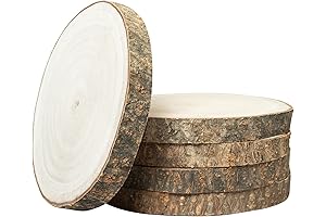 5 PCS Wood Slices - Unfinished Wooden Circles for DIY Crafts