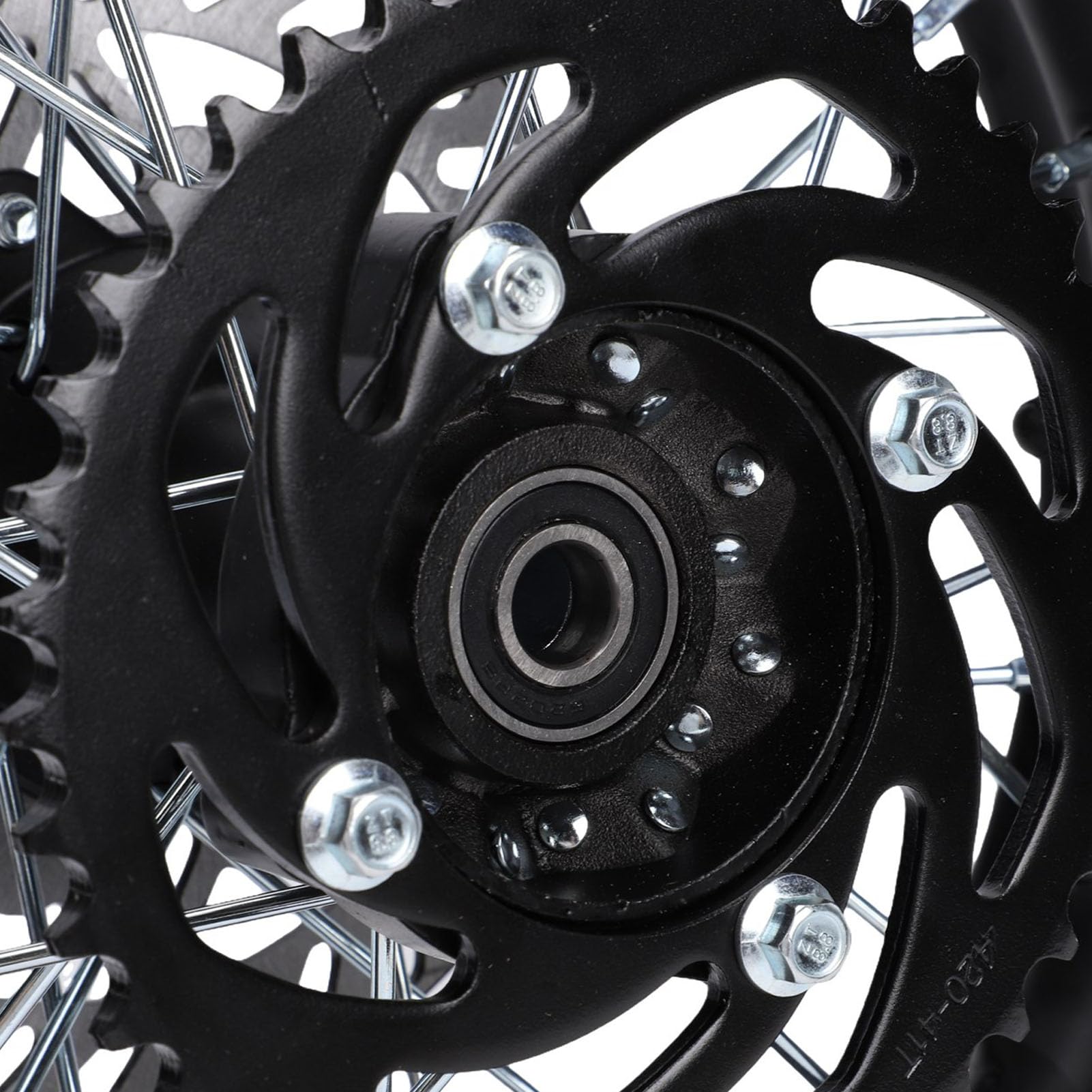 Yctze Ruota Posteriore Completa, Cerchio con Pneumatico 90 90 12, Asse da 15 Mm, for Scooter Elettrico | Disco freno 190 mm e pignone 420 41T per pit bike Apollo SSR XR CRF Kayo KLX