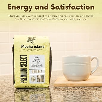 Mocha Island Blue Mountain Coffee (Blue Mountain Coffee Ground, 1lb)