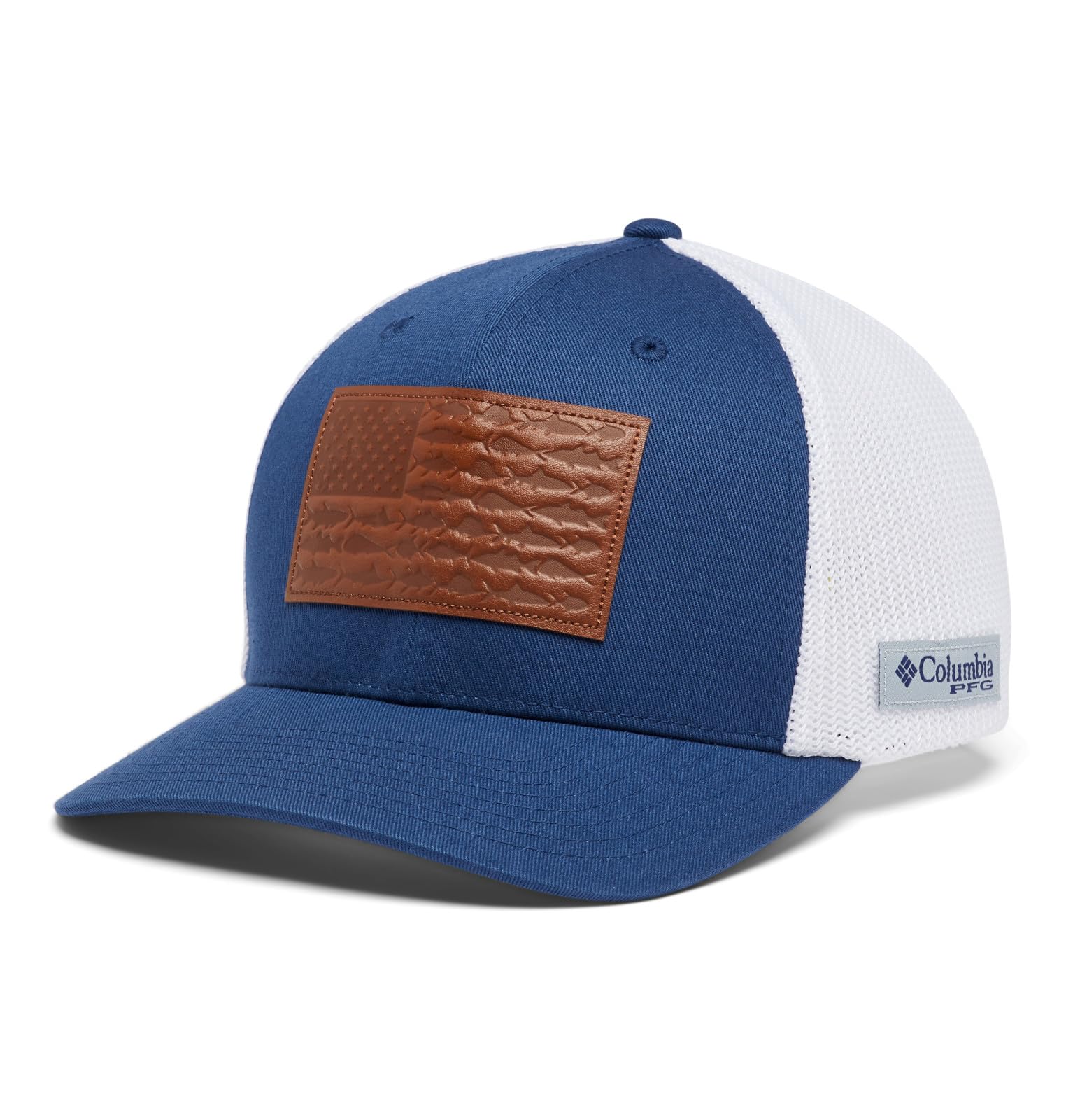 Columbia Unisex Adult PFG Leather Fish Flag Mesh Ball Cap