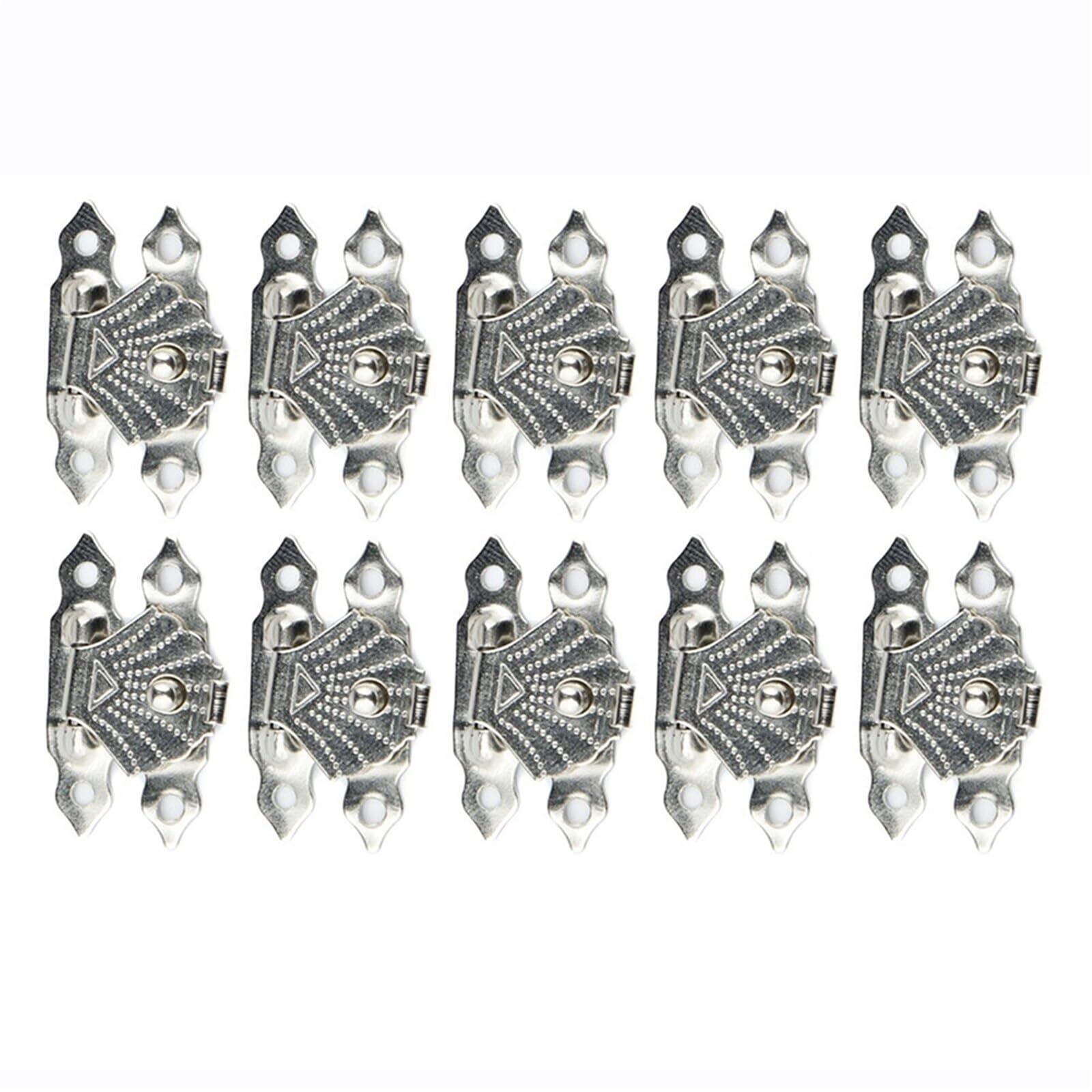 Zwcshuu Silver Padlock Latch Padlock Hasps Latch Hook 10Pcs 30 * 18Mm Antique Bronze Clasp Lock For Wood Boxes Gold(Silver)