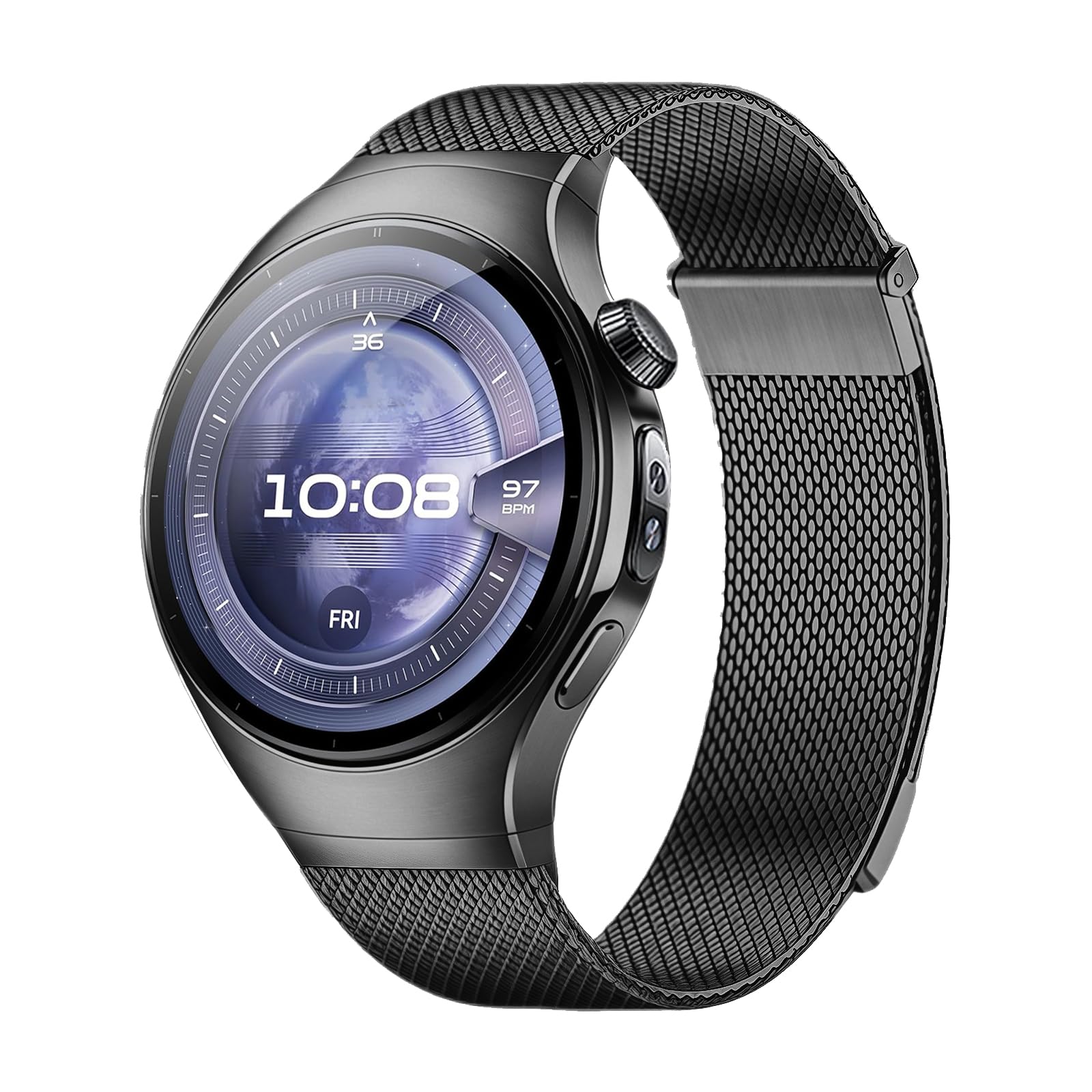 Bracelet milanais pour Huawei Watch 5 46 mm, réglable en un clic, pas d'espace, en acier inoxydable, pour homme et femme, pour Huawei Watch 5 46 mm