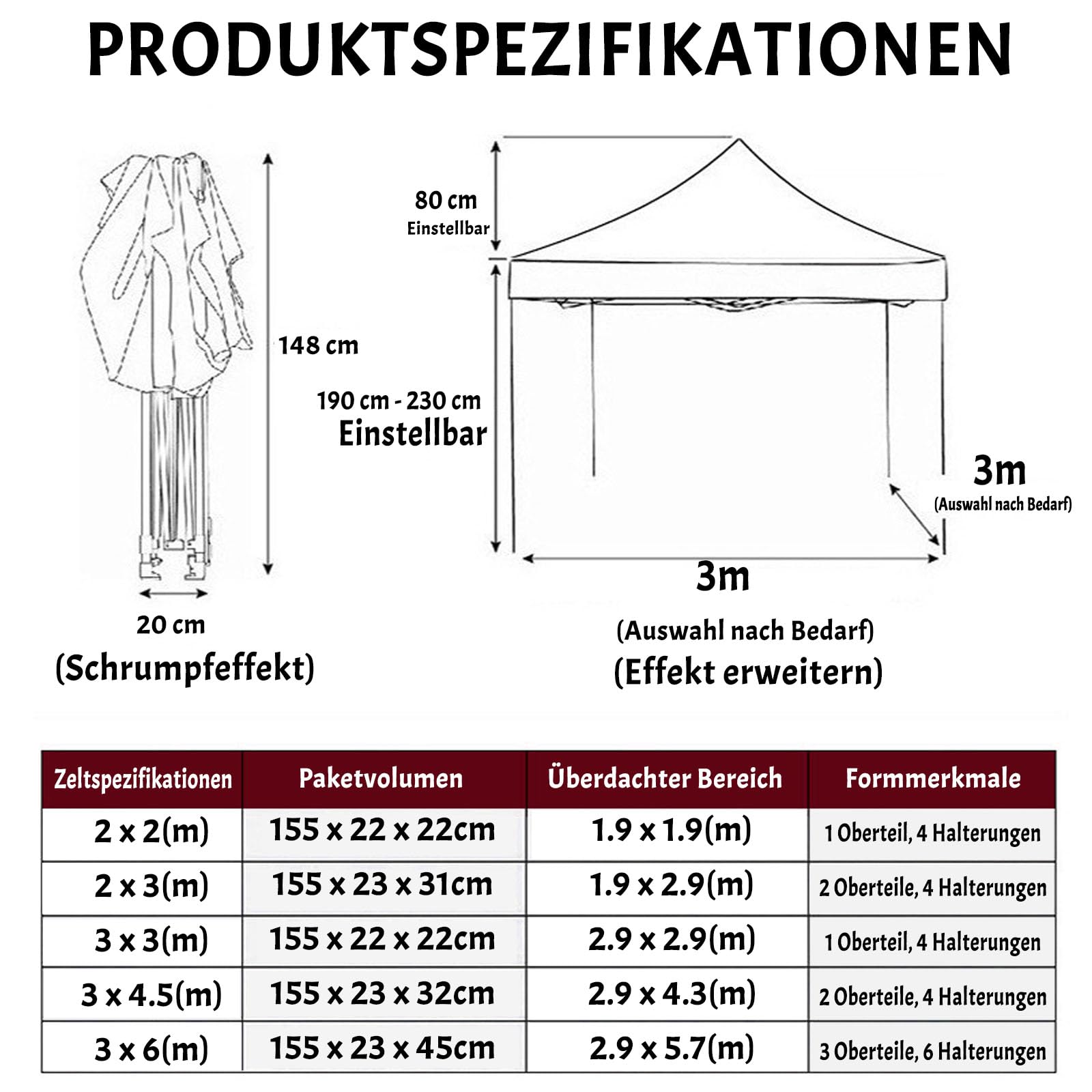 Individuelles Pop-Up-Pavillon-Zelt, strapazierfähig, wasserdicht, Outdoor-Überdachung mit Logo-Druck, für Messen, Bauernmärkte, Veranstaltungen, Partyständer, personalisiertes Werbezelt