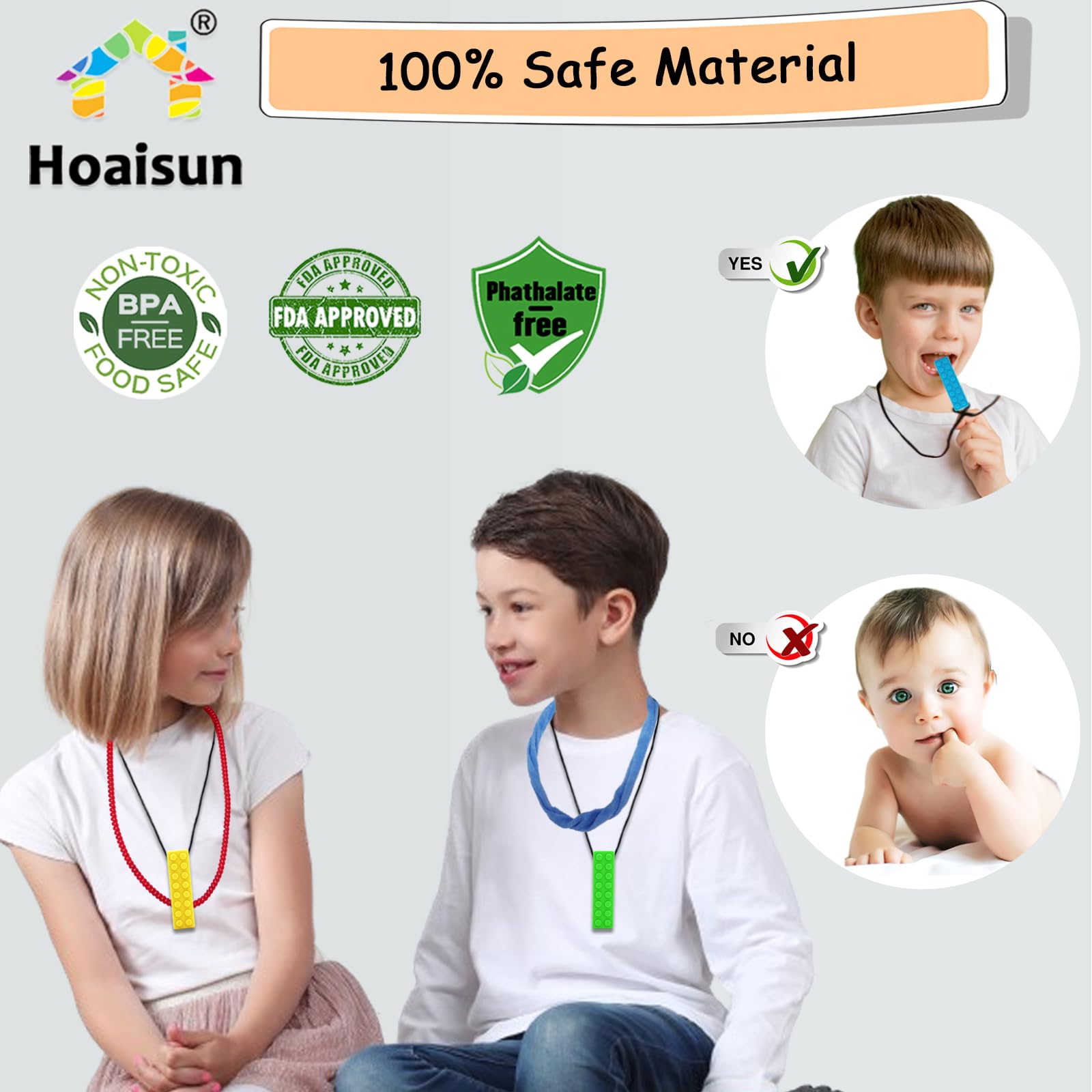 Paquete de 12 collares sensoriales para masticar, collar elástico masticable, juguetes sensoriales para niños con autismo, TDAH, mordeduras, necesidades de dentición, bloques de silicona, juguetes 2