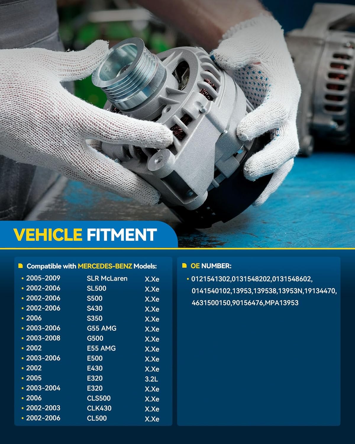 PHILTOP Alternator for E320 2003-2005, E500 2003-2006, S430 2002-2006, SL500 2002-2006, S500 2002-2006, CLS500 2006, CLK430 2002-2003, CL500 2002-2006, G500 2003-2008, E430 2002, S350 2006, G55 AMG 20