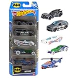1:64 Scale Toy Cars Batman 5-Pack, Set of 5 Vehicles from & Inspired by The DC Super Hero Franchise, Includes Batmobile