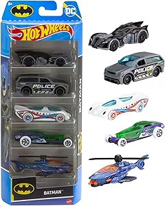 Hot Wheels Batman 5-Pack, 1:64 Scale Vehicles Inspired by DC