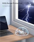 TROND 6ft Flat Extension Cord Surge Protector, 360° Rotating Plug Power Bar, 3 Way Outlets Extender, 13 Amps, 1625W, 900J, Small Flexible SPT 16/3 Cable Splitter, Home Office Dorm Room Essentials | Low Profile 3 Sided Power Cube, 900J, 13A, ETL Liste