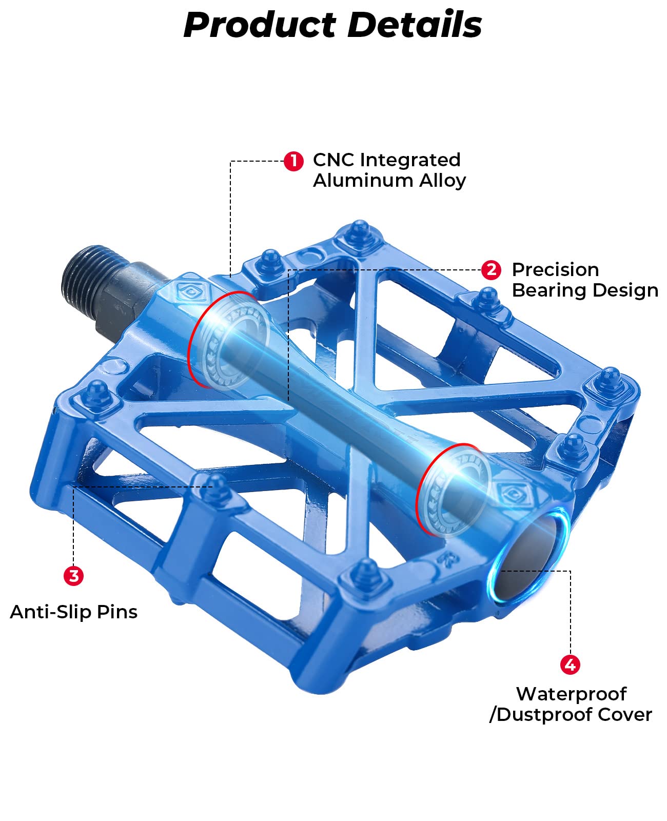 Pedales Para Bicicleta Mtb Kemimoto Pedales De Bicicleta De