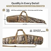 Vista 7 de Rifle Case Soft Shotgun Cases - Water Resistant Gun Carry Bag for Scoped Rifles with 3 Accessory Pockets Adjustable Shoulder Strap Available Length