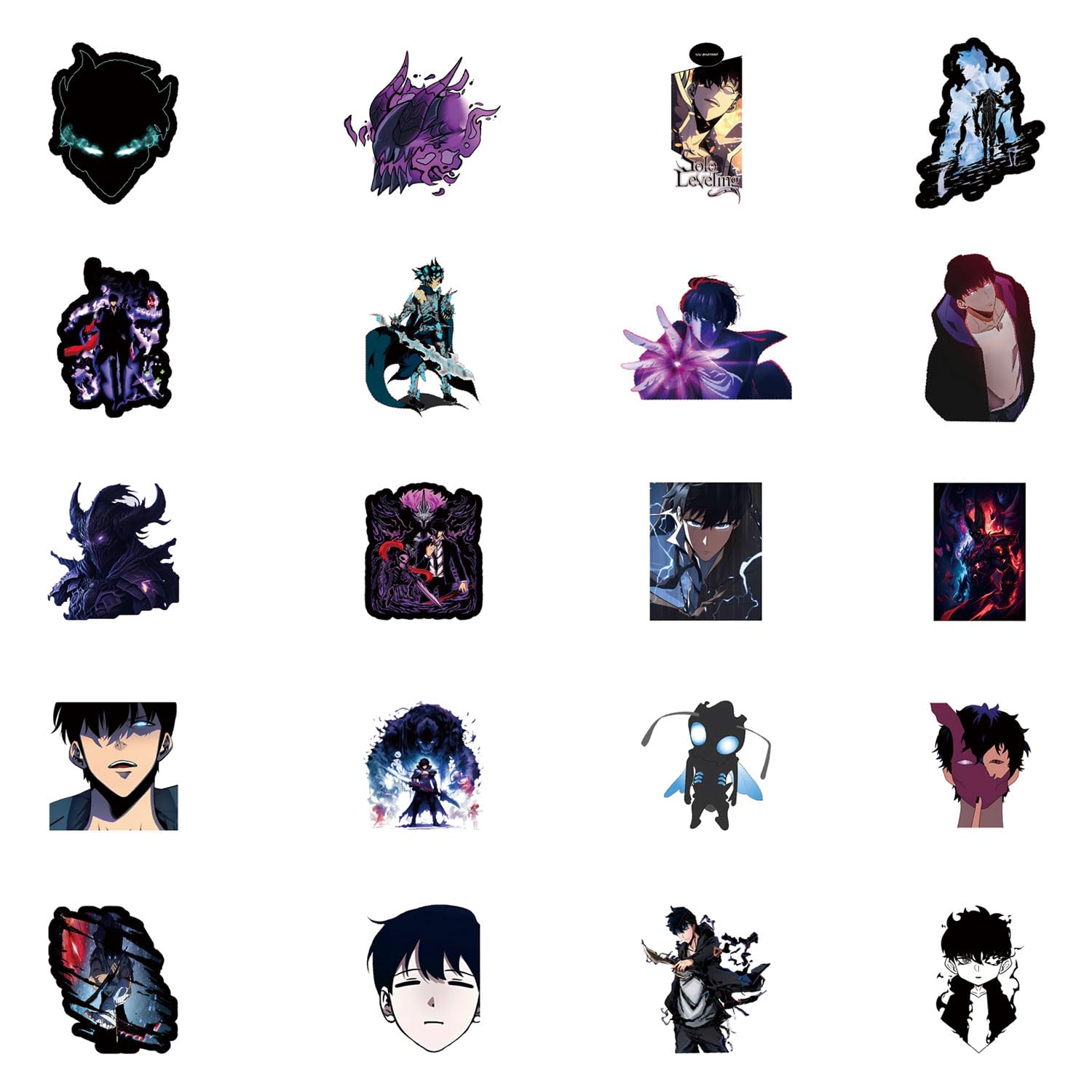Lot De 50 Autocollants Solo Leveling - Stickers Vinyle Imperméable, 2-3 Pouces, Pour Laptop, Skate, Valise, Déco