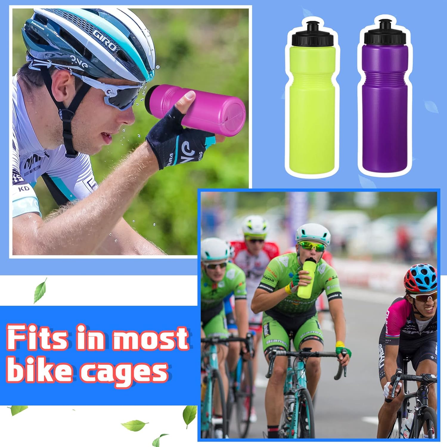 Sunnyray 10 Pcs Squeeze Sports Water Bottle 23 oz Reusable Blank Plastic Sports Water Bottle with Pull Top Cap for Adults Fitness Bike, Dishwasher Safe(Multi Colors) - Image 4