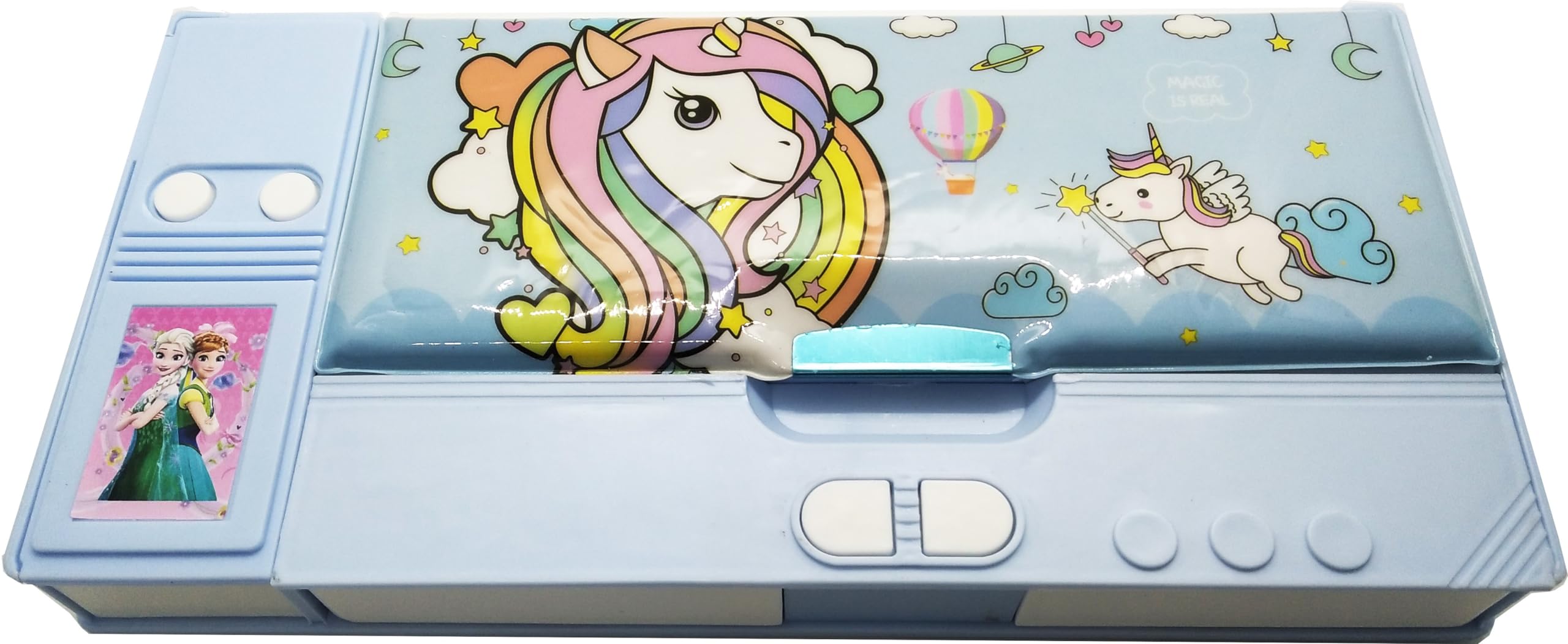 AAPESHWAR Plastic Unicornnn Mini Jambo Pencil Box for Boys and Girls | Large Capacity Pencil (Blue, Pack of 1) (5x5 Inch) (B0CLY9N5Y7) Amazon Price History, Amazon Price Tracker