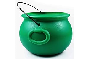 GIFTEXPRESS 8" Green Cauldron Kettle for St Patrick's Day, Mardi Gras, Halloween