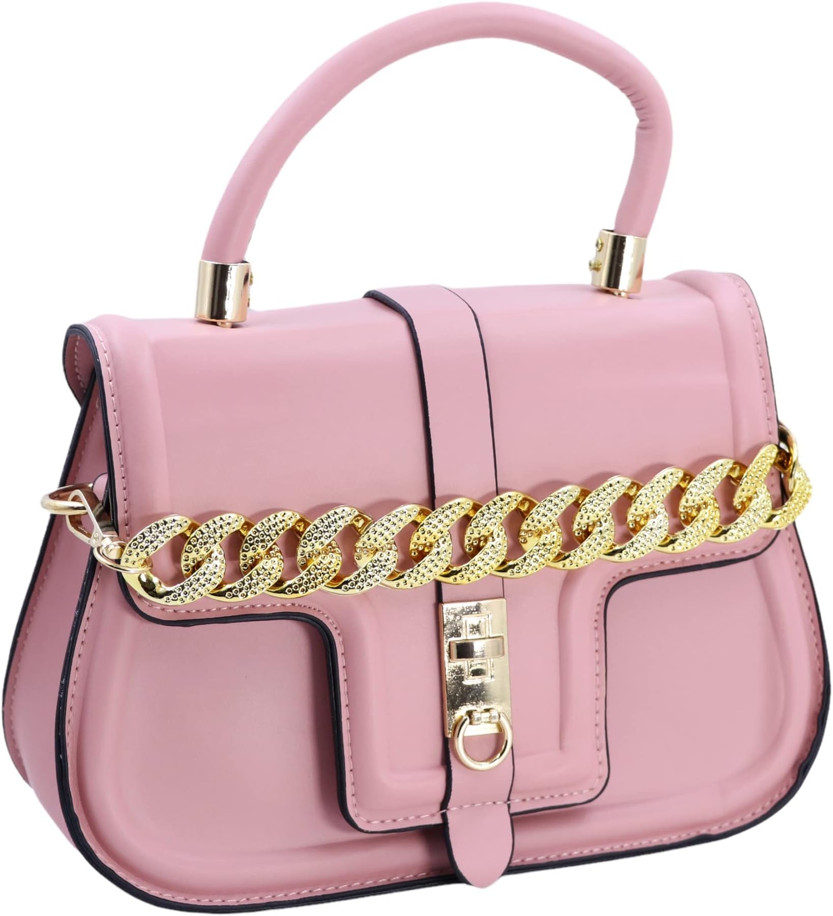 G.FIDEL Stylish Sling Bag/Purse For Women And Girls, Bag With Golden Chain, Made Of Classic PU-Leather With Flap Open Style