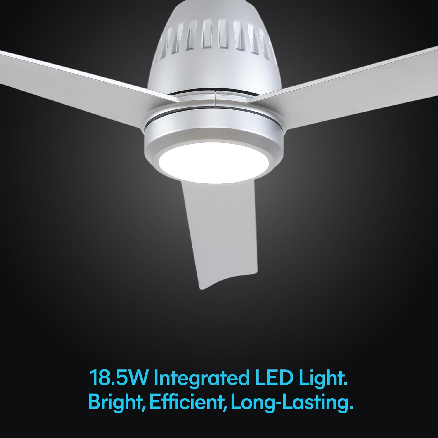 KASTLITE 52" Ceiling Fan with Light | Remote Control, Whisper Silent DC Motor | Powerful Cooling for Bedroom, Living Room & Garage | Indoor, Downrod Mount | Brushed Nickel with Silver Blades, Mayor