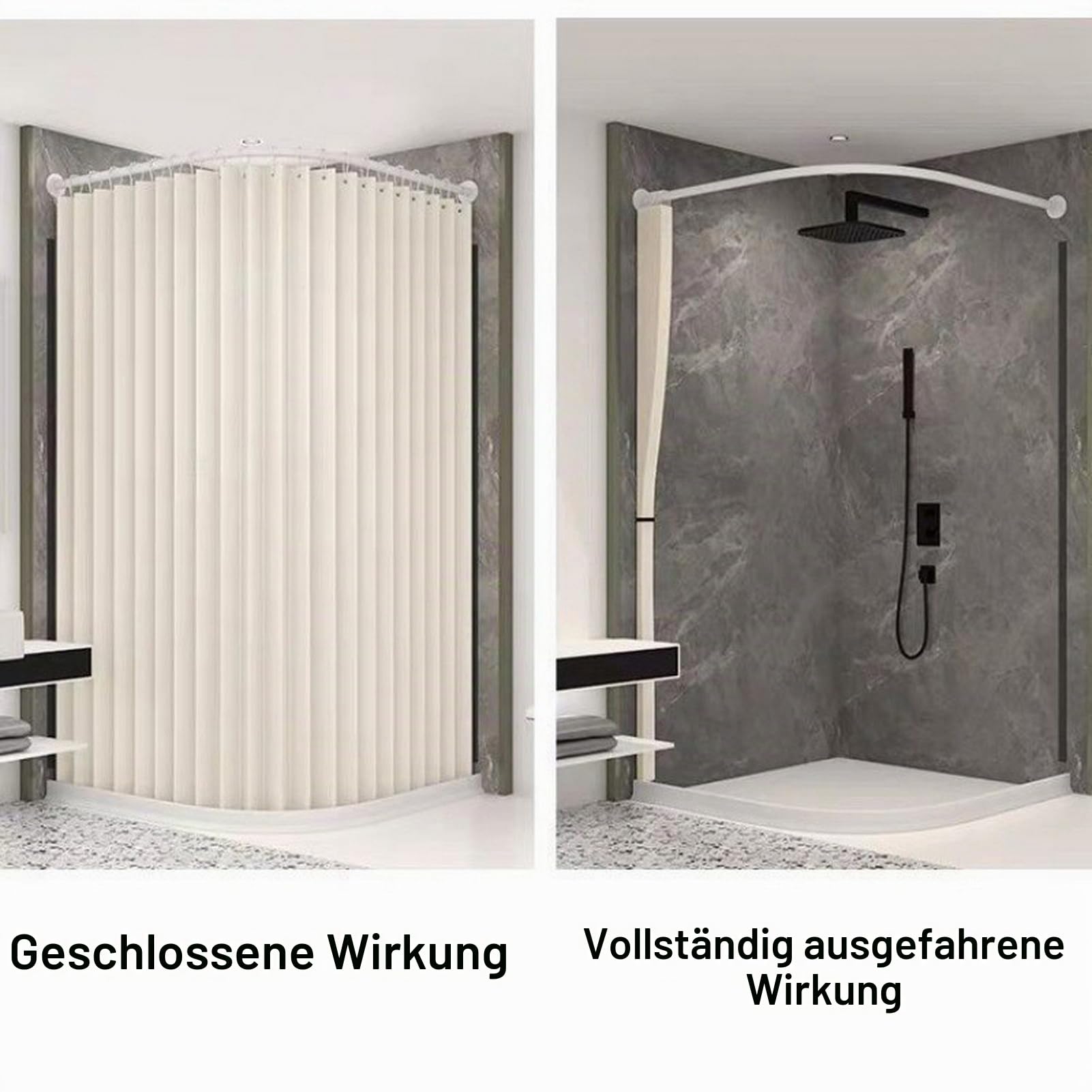 Duschvorhang Anti Schimmel, Beige, 150x200cm | Wasserdicht Magnet mit Haken, Faltbarer Duschvorhang Textil Waschbar für die Badewanne, Eckduschvorhang, 230 g/m