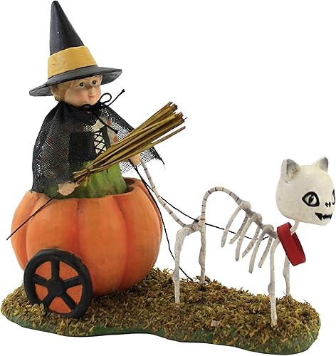 Bethany Lowe Figura de Halloween "Skelly's Pumpkin Carriage Ride"