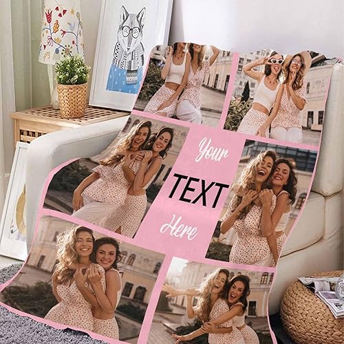 Miniatura 4 de YESCUSTOM Manta de fotos personalizada con 10 textos de fotos, fabricada en Estados Unidos, regalo para familiares, amigos, amantes para cumpleaños,
