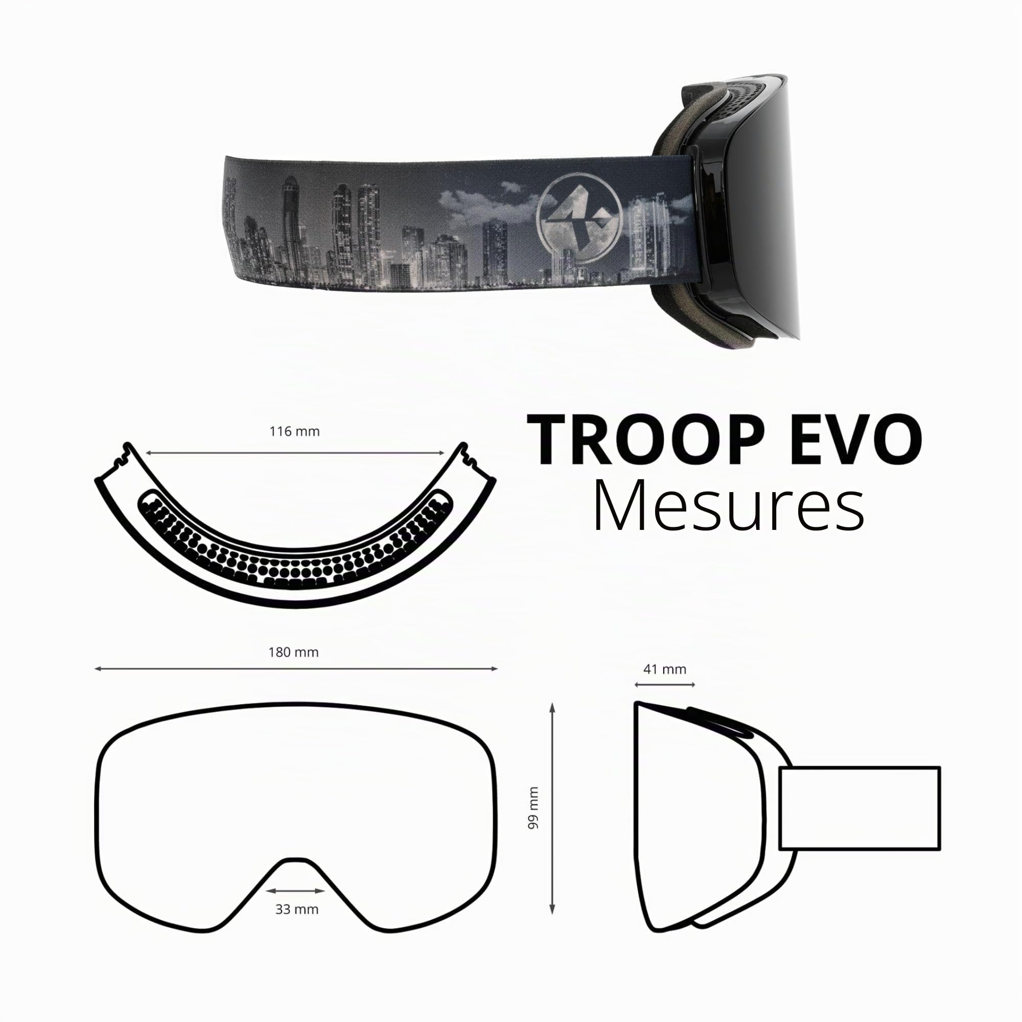 NAKED Optics Les TROOP EVO Lunettes de Snowboard