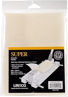 Lineco Bookbinding Super Cloth: Archival Acid-Free Fabric for Repairing Book Spines, Sketchbooks & Scrapbooks, 18x30 Inch Neutral
