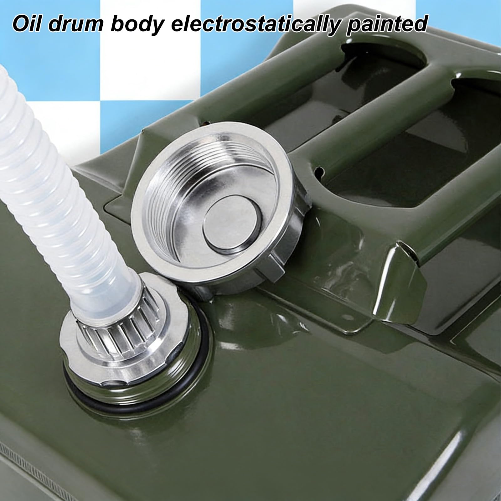 Bidon Gasolina 20l, Garrafa Gasolina 5l, con Tubo Guía de Aceite y Válvula de Purga, Diseño Cuadrado, Seguro y Estable, Tapa de Aluminio, Ideal para Acampar y Viajar(40L)
