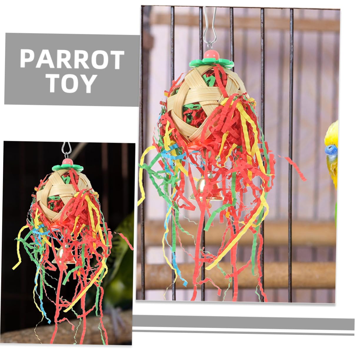 POPETPOP 10 Pièces Jouets de Recherche de Nourriture pour Oiseaux Jouet Oiseau drôle Jouets à mâcher pour Perroquet Longue Queue Sepak Takraw Petit Perroquet Cage à Perroquet Remarque