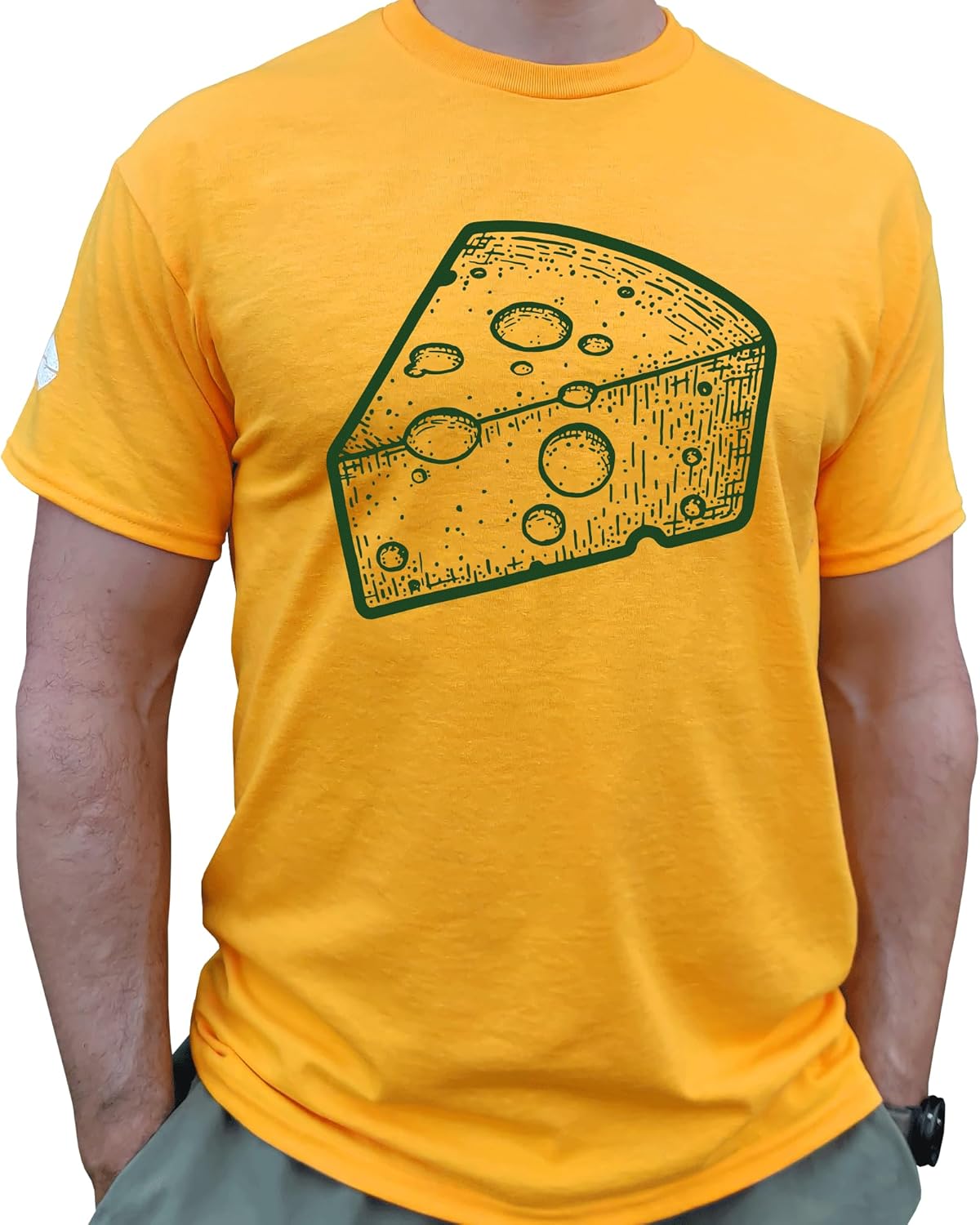 Green Bay Football Wisconsin Cheese T-Shirt, Hand-Drawn, Printed in USA