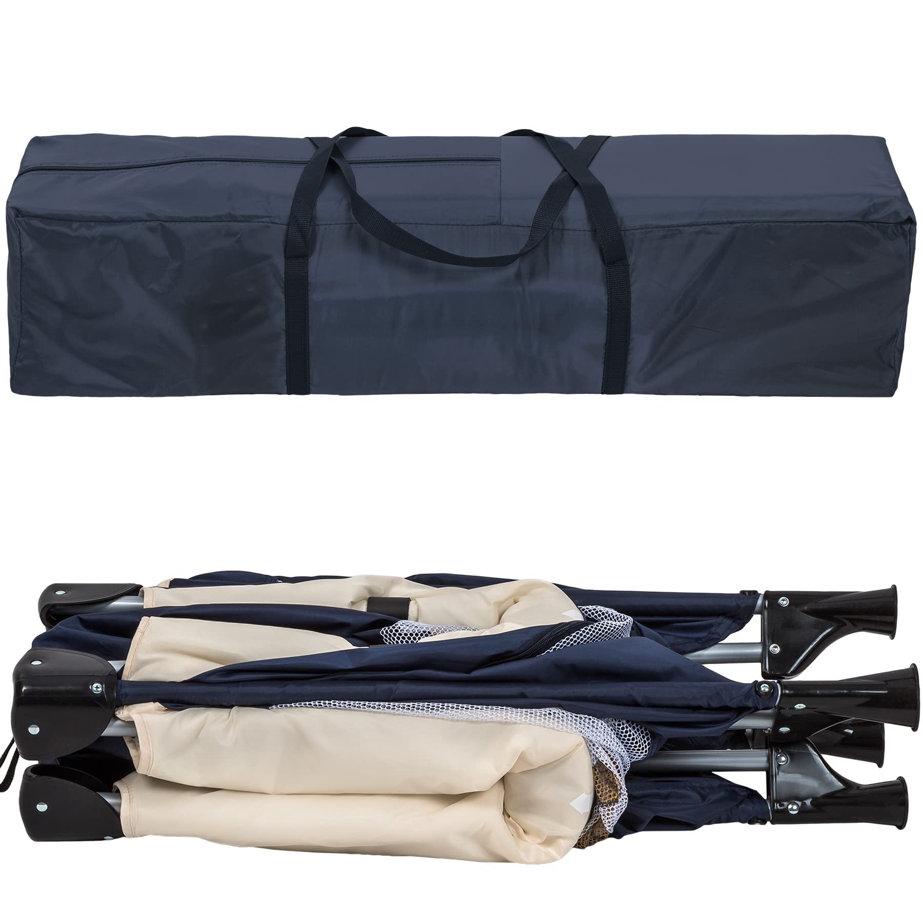 TecTake 402205 Parc pour Bébé Lit de Bébé Parc avec Matelas et Sac de Transport, pliage, bleu