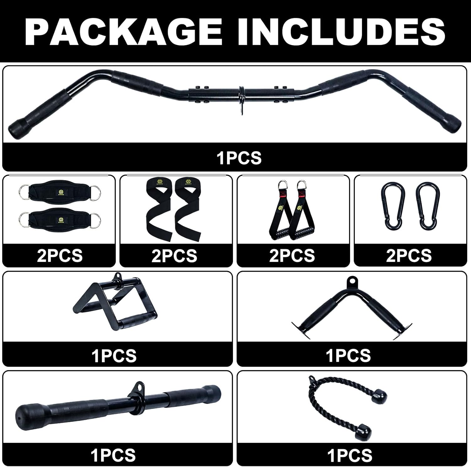 LAT Pulldown Attachments, Cable Machine Attachment Gym Accessories, Cable Attachments for Gym, Home Gym Accessories