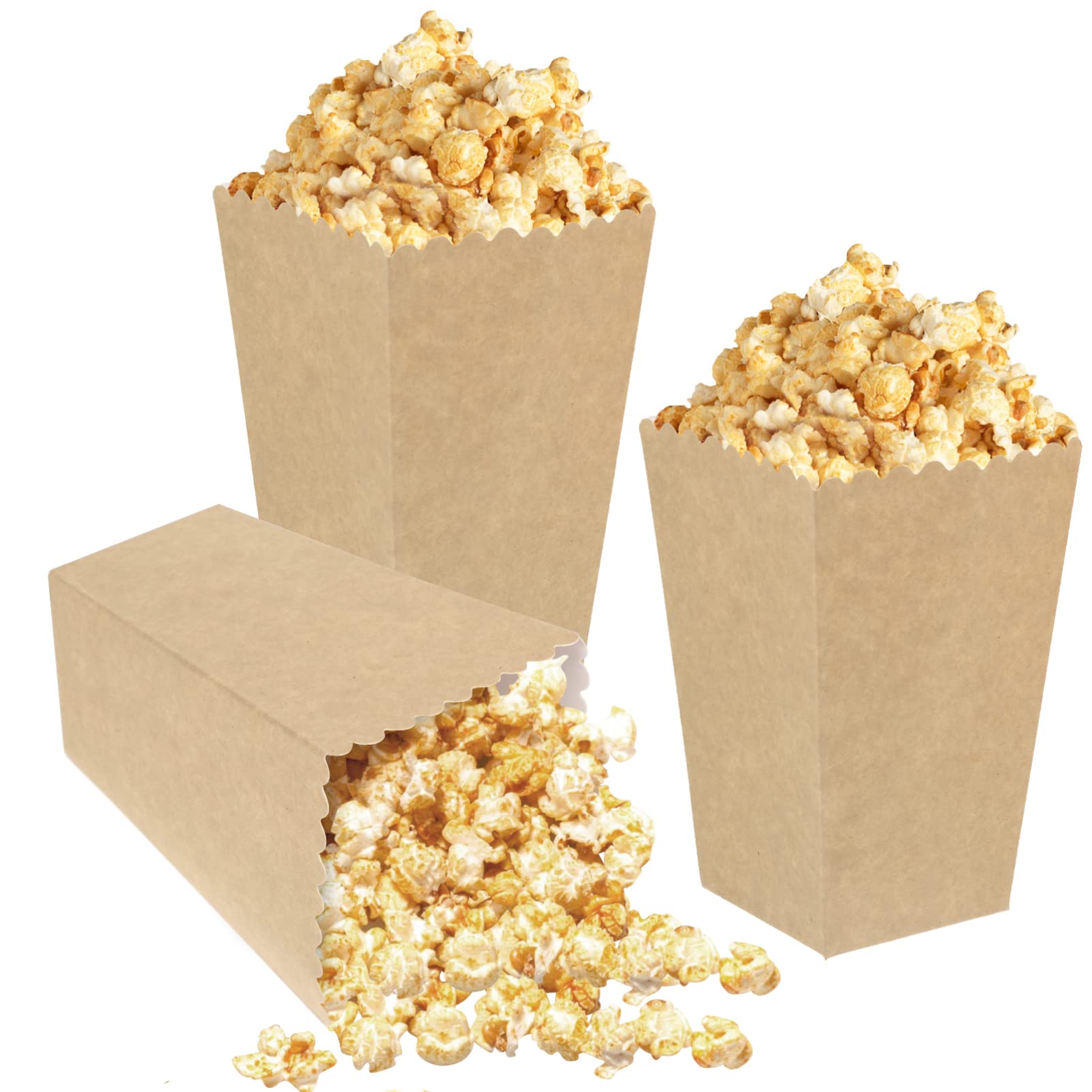 ULTECHNOVO 100piezas Caja De Palomitas De Papel Para Eventos Embalaje Snacks Decoración Para Fiestas De Cumpleaños y Bodas Material Cartón Resistente Estilo Cine