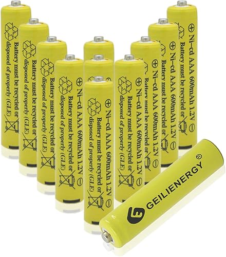 Miniatura 10 de GEILIENERGY Pilas de luz solar AAA NiCd AAA de 12 V 600 mAh triple A recargables para lámpara solar luces de jardín paquete de 12