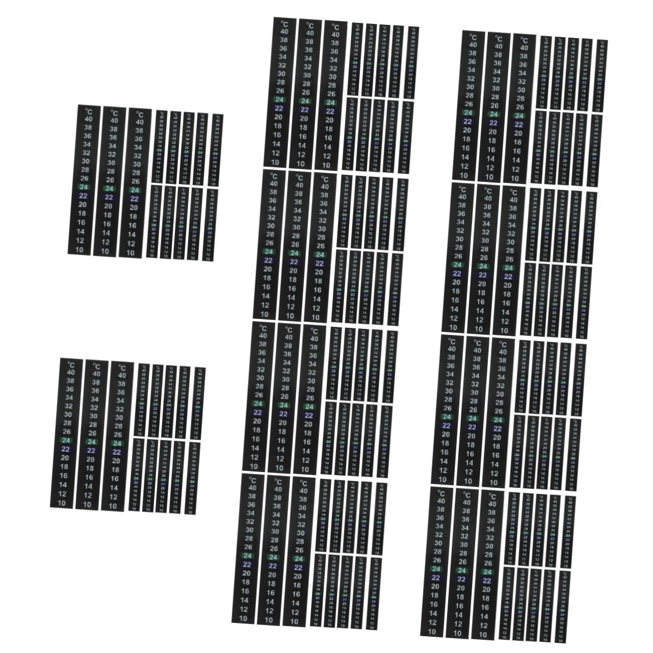 FOMIYES Lot De 10 Bandes De Mesure De Température Pour Aquarium Thermomètre Numérique Autocollant 18-34 °c Facile À Lire 15 Pièces X 10