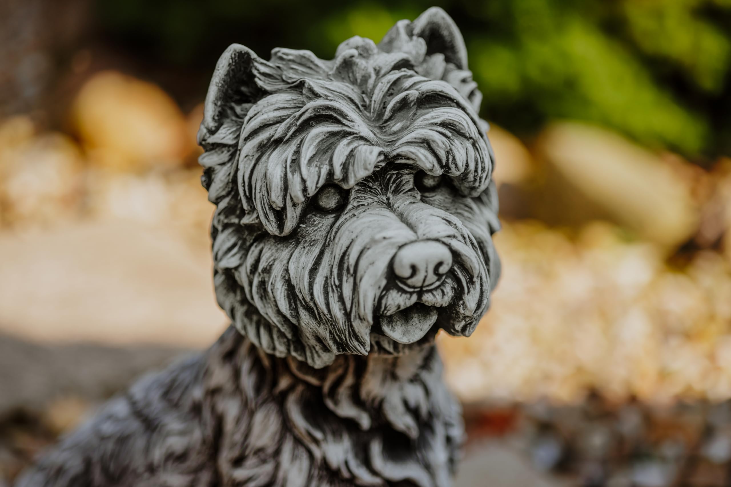 gartendekoparadies.de Westi West Highland White Terrier Statue Gartenfigur aus Steinguss, 45 cm, Wetterfest, Grau, 20 kg